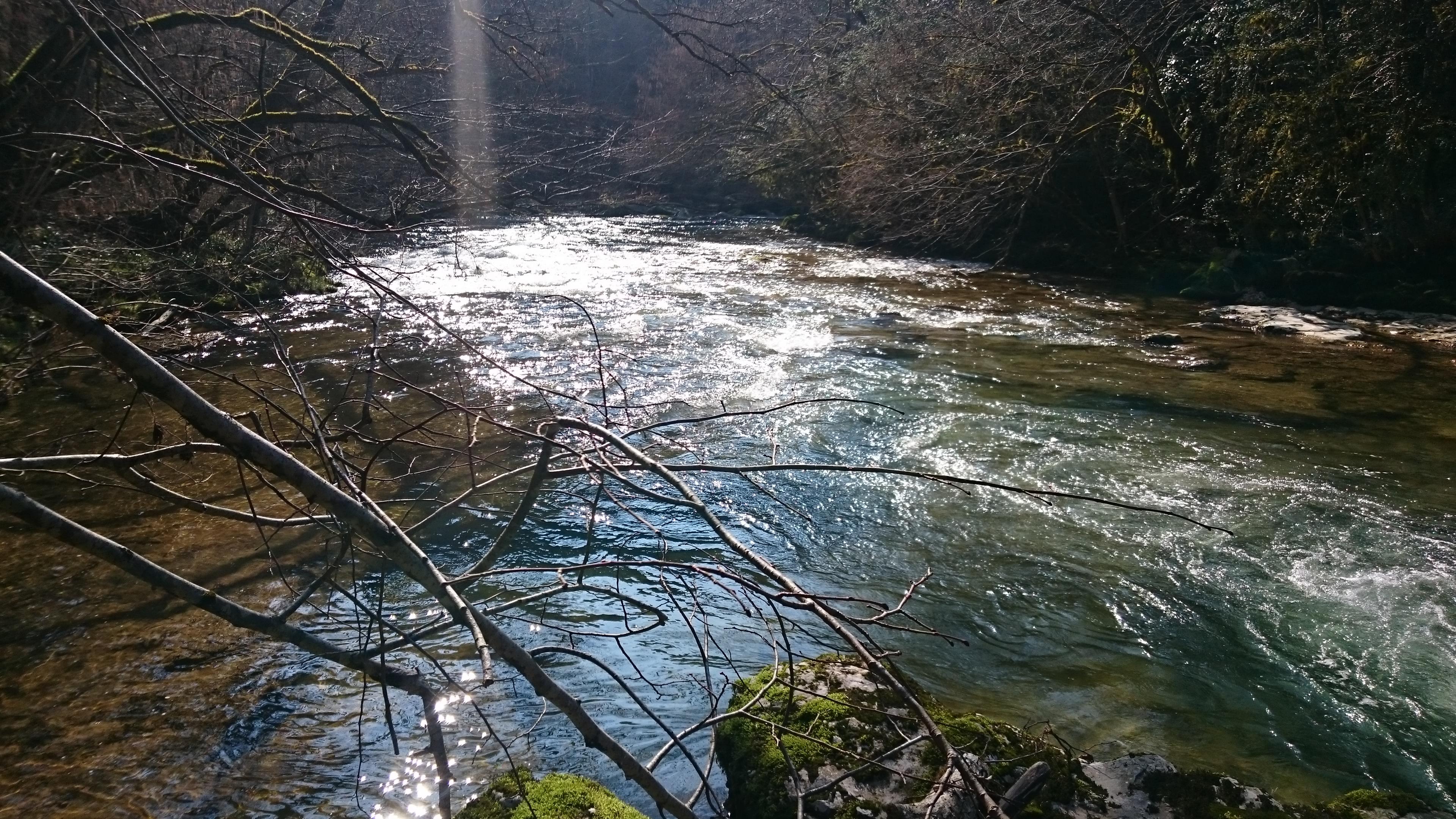 Rivière de Thurignin sous le soleil, Ardèche